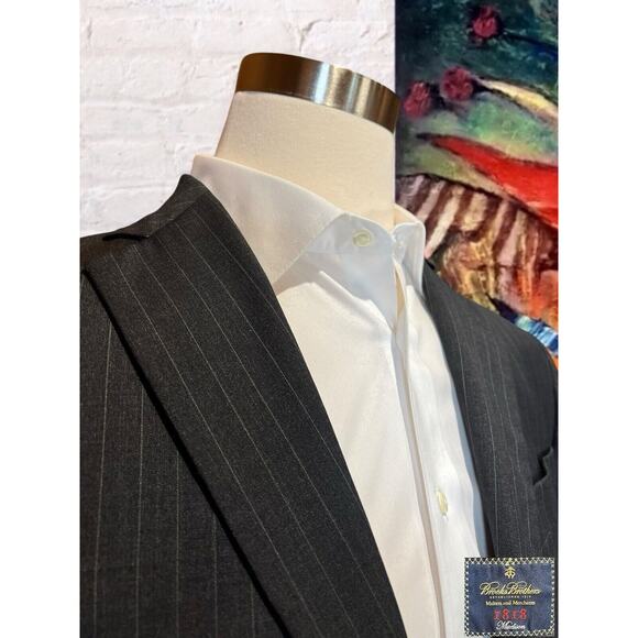 Brooks Brothers 1818 Madison 44R Dark Gray Pinstripe Blazer Sport Suit Jacket - Picture 4 of 16